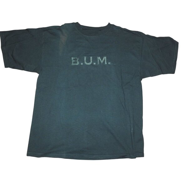 Vintage BUM Equipment T-Shirt Adult Large Green Short Sleeve 100% Cotton Made in - Picture 1 of 6